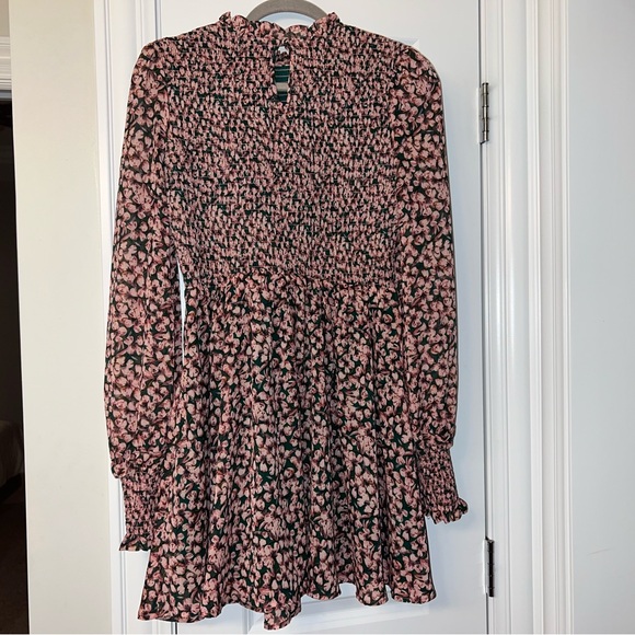 Floral Forever Green and Pink Floral Print Smocked Skater Dress - Picture 8 of 13